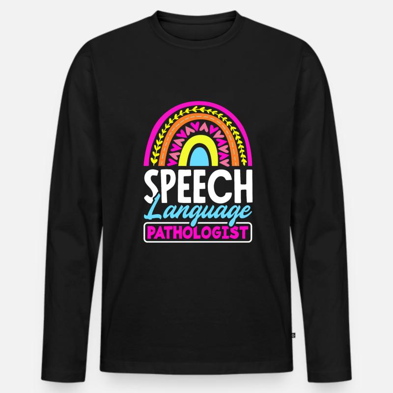 Speech Language Pathologist Speech Therapy - Men's Premium Organic Long Sleeve Shirt - black