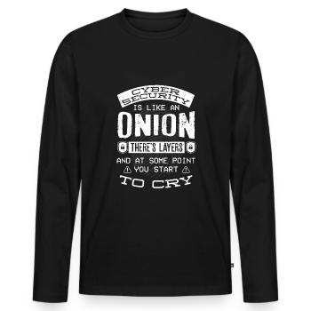 Cyber Security Professional Expert Ethical Hacker - Männer Premium Bio Langarmshirt - Schwarz - Vorne - Nico (187cm)