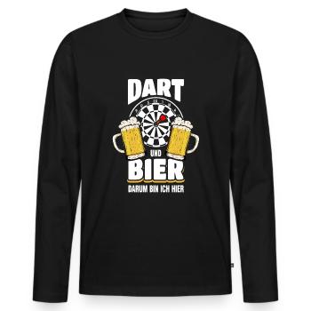 Darts And Beer Why I Am Here - Men's Premium Organic Long Sleeve Shirt - black - Front - Nico (187cm)