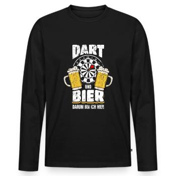 Darts And Beer Why I Am Here - Men's Premium Organic Long Sleeve Shirt - black - Front - Nico (187cm)