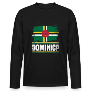 Dominica Dominican Dominica Flag - Men's Premium Organic Long Sleeve Shirt - black - Front - Nico (187cm)