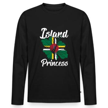 Dominica Dominican Dominica Flag Island Princess - Men's Premium Organic Long Sleeve Shirt - black - Front - Nico (187cm)