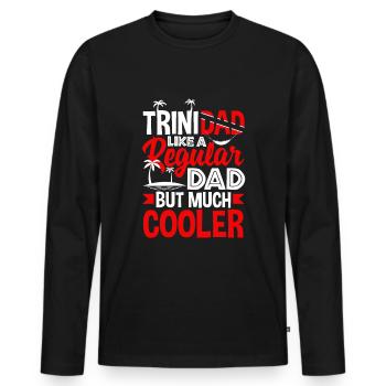 Trinidad et Tobago Drapeau Trinidadian Père Drôle - T-shirt manches longues Premium bio Homme - noir - Devant - Nico (187cm)