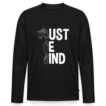 ASL Alphabet American Sing Language ASL Teacher - Männer Premium Bio Langarmshirt - Schwarz - Vorne - Nico (187cm)