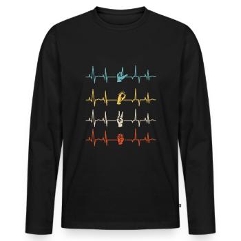 ASL Alphabet American Sing Language ASL Teacher - Männer Premium Bio Langarmshirt - Schwarz - Vorne - Nico (187cm)