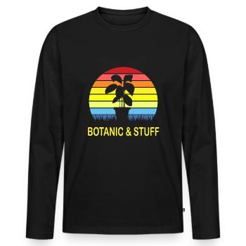Botanical & Objective Gardening Gardening Grass - Men's Premium Organic Long Sleeve Shirt - black - Front - Nico (187cm)