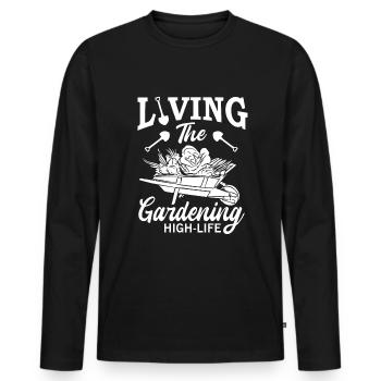 The Horticultural Celebration Life Hobby Fun - Men's Premium Organic Long Sleeve Shirt - black - Front - Nico (187cm)