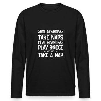 Bocce Ball Player Boules Bocce Grandfather - Männer Premium Bio Langarmshirt - Schwarz - Vorne - Nico (187cm)