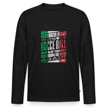 Bocce Ball Player Boules Image Life Without Bocce - Männer Premium Bio Langarmshirt - Schwarz - Vorne - Nico (187cm)