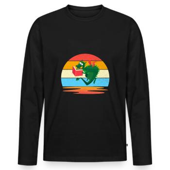 Bookworm Dragon Books The I Love To Read - Men's Premium Organic Long Sleeve Shirt - black - Front - Nico (187cm)