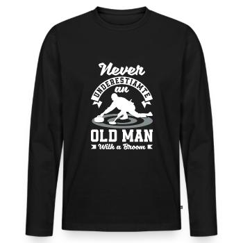 Curling Player for a Curler Never Underestimate - Männer Premium Bio Langarmshirt - Schwarz - Vorne - Nico (187cm)