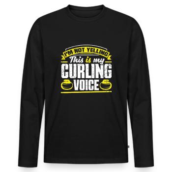 Curling Player for a Curler I'm Not Yelling - Männer Premium Bio Langarmshirt - Schwarz - Vorne - Nico (187cm)
