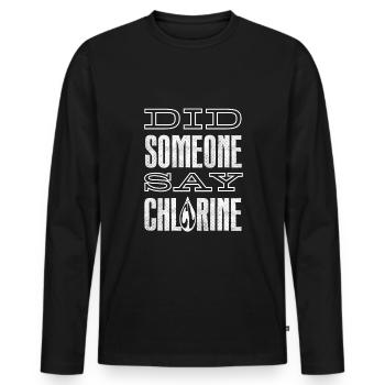 Pool Guy Cleaner Pool Service Quelqu’un a-t-il dit - T-shirt manches longues Premium bio Homme - noir - Devant - Nico (187cm)