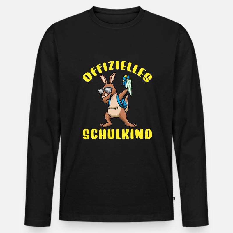 Schulkind Einschulung Känguru - Männer Premium Bio Langarmshirt - Schwarz