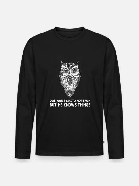 The Magnus Archives White Owl Saying - Men's Premium Organic Long Sleeve Shirt - black