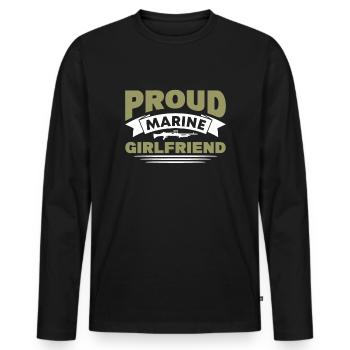 Soldat Bundeswehr Armee Freundin Berufssoldat - Männer Premium Bio Langarmshirt - Schwarz - Vorne - Nico (187cm)