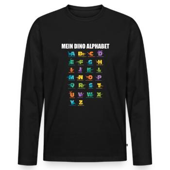 Dinosaurier Alphabet Arten Dino Typen - Männer Premium Bio Langarmshirt - Schwarz - Vorne - Nico (187cm)