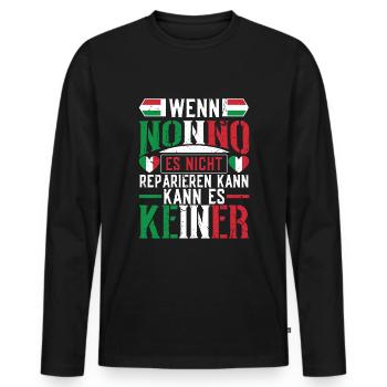 Opa Italienischer Großvater Nonno Spruch Lustig - Männer Premium Bio Langarmshirt - Schwarz - Vorne - Nico (187cm)