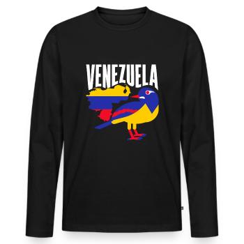 Venezuela Venezuelan Venezuela National Animal - Männer Premium Bio Langarmshirt - Schwarz - Vorne - Nico (187cm)