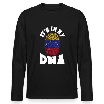 Its In My DNA Venezuela Venezuelan Venezuela Flag - Männer Premium Bio Langarmshirt - Schwarz - Vorne - Nico (187cm)