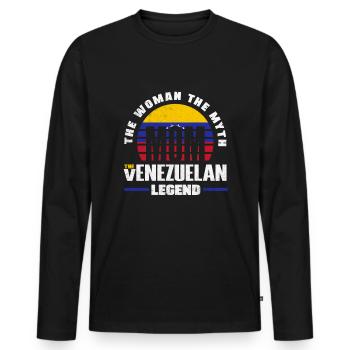 Venezuela Venezuelan Venezuela Flag Mother Quote - Männer Premium Bio Langarmshirt - Schwarz - Vorne - Nico (187cm)