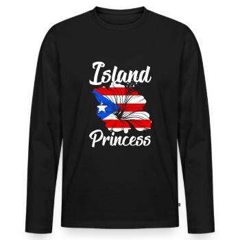 Island Princess Puerto Rico Boricua Puerto Rican - Männer Premium Bio Langarmshirt - Schwarz - Vorne - Nico (187cm)