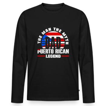 Puerto Rico Puerto Rican Boricua Puerto Rico Flag - Männer Premium Bio Langarmshirt - Schwarz - Vorne - Nico (187cm)