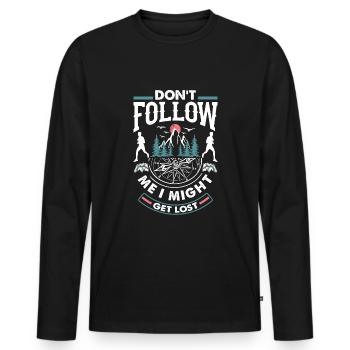 Orienteer Runner Running Orienteering Don't - Men's Premium Organic Long Sleeve Shirt - black - Front - Nico (187cm)
