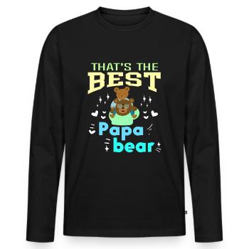 This is the best dad ever dad loves - Men's Premium Organic Long Sleeve Shirt - black - Front - Nico (187cm)