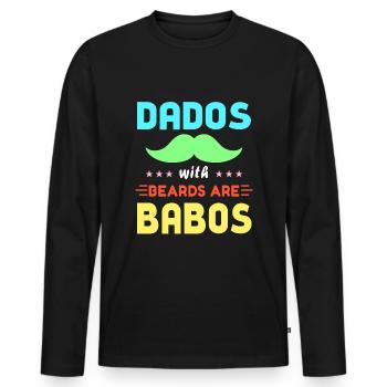 Muchas Grande Pa Daddy Oldie Dados Mit Bärten Sind - Männer Premium Bio Langarmshirt - Schwarz - Vorne - Nico (187cm)