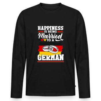 Happiness Is being Married To A German Germany - Männer Premium Bio Langarmshirt - Schwarz - Vorne - Nico (187cm)