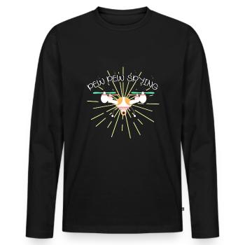 Pew Pew Spy Mode On Hidden Recorder - Men's Premium Organic Long Sleeve Shirt - black - Front - Nico (187cm)