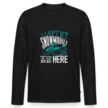 Snowmobile Riding Snowmobiling Left My Snowmobile - Männer Premium Bio Langarmshirt - Schwarz - Vorne - Nico (187cm)