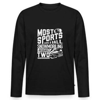 Snowmobile Riding Snowmobiling Snowmobiler Quote - Männer Premium Bio Langarmshirt - Schwarz - Vorne - Nico (187cm)
