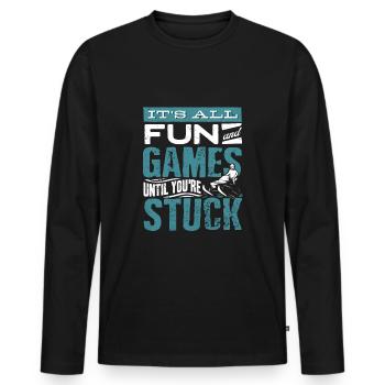 Snowmobile Riding Snowmobiling Its All Fun And - Männer Premium Bio Langarmshirt - Schwarz - Vorne - Nico (187cm)