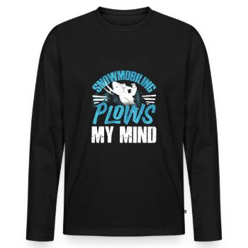 Snowmobile Riding Snowmobiling Snowmobilling - Men's Premium Organic Long Sleeve Shirt - black - Front - Nico (187cm)