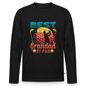 Retro Bester Opa Golfer Golfen - Männer Premium Bio Langarmshirt - Schwarz - Vorne - Nico (187cm)