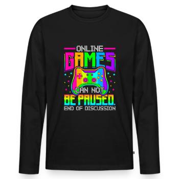 Online-spiele Können Nicht Pausiert Werden Gaming - Männer Premium Bio Langarmshirt - Schwarz - Vorne - Nico (187cm)