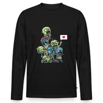 Funny Zombies Spooky Halloween Creepy - Men's Premium Organic Long Sleeve Shirt - black - Front - Nico (187cm)