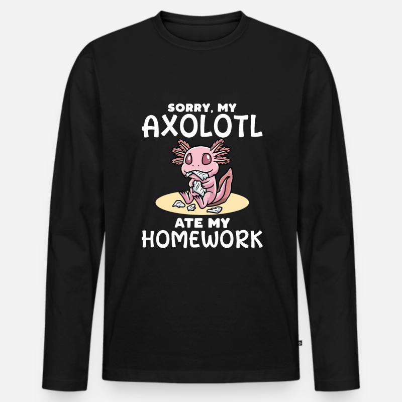 Axolotl - Männer Premium Bio Langarmshirt - Schwarz