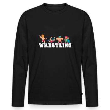 Lutteur de lutte Fighter Wrestling Kamfpkunst - T-shirt manches longues Premium bio Homme - noir - Devant - Nico (187cm)