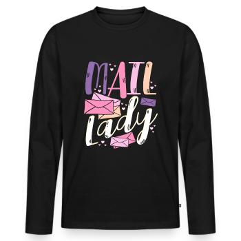 Facteur Postier Postière Femme de poste - T-shirt manches longues Premium bio Homme - noir - Devant - Nico (187cm)