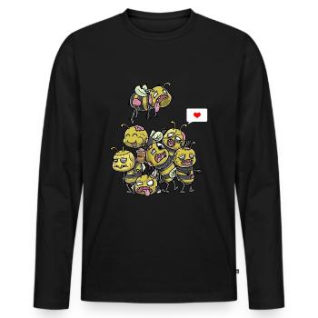 Funny Zombie Bee Spooky Halloween - Men's Premium Organic Long Sleeve Shirt - black - Front - Nico (187cm)