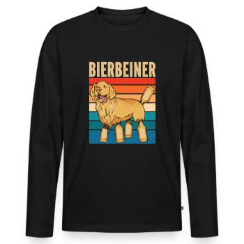 Bierbeiner für Biertrinker Bier - Männer Premium Bio Langarmshirt - Schwarz - Vorne - Nico (187cm)