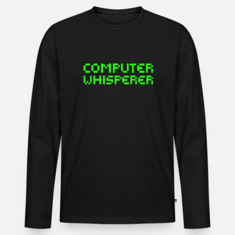 Computer Whisperer for Programmers - Men's Premium Organic Long Sleeve Shirt - black