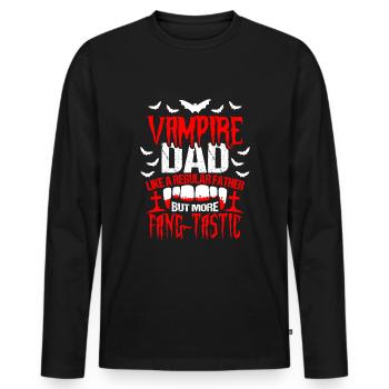 Vampire Papa Halloween - T-shirt manches longues Premium bio Homme - noir - Devant - Nico (187cm)
