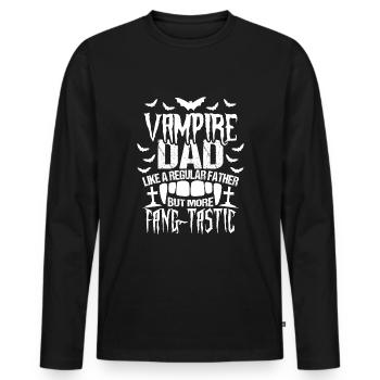 Vampire Papa Halloween - T-shirt manches longues Premium bio Homme - noir - Devant - Nico (187cm)