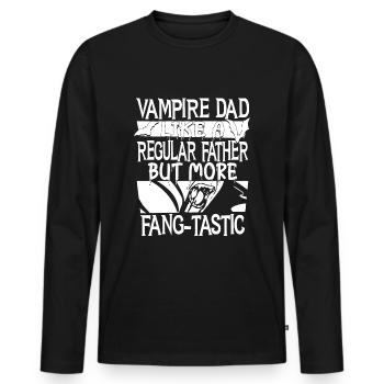 Vampire-papa mais plus Fang-tastic effrayant halloween - T-shirt manches longues Premium bio Homme - noir - Devant - Nico (187cm)