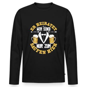 Team Bräutigam Junggesellenabschied Trauzeugen - Männer Premium Bio Langarmshirt - Schwarz - Vorne - Nico (187cm)