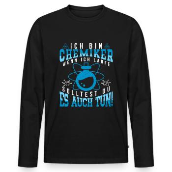 Chemie Chemiker Chemiestudent Lustig Labor - Männer Premium Bio Langarmshirt - Schwarz - Vorne - Nico (187cm)